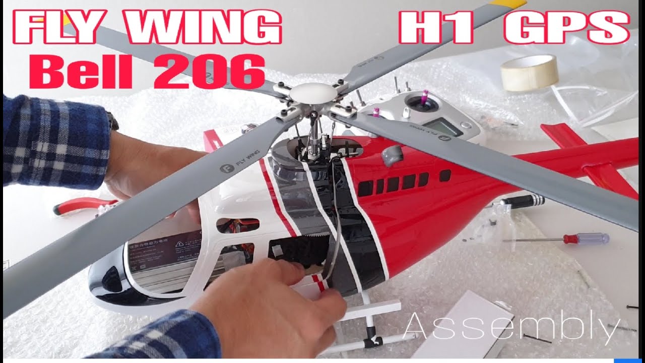 .FLY WING BELL 206 450 CLASS. H1 flight controller+ GPS .RC HELICOPTER ASSEMBLY.
