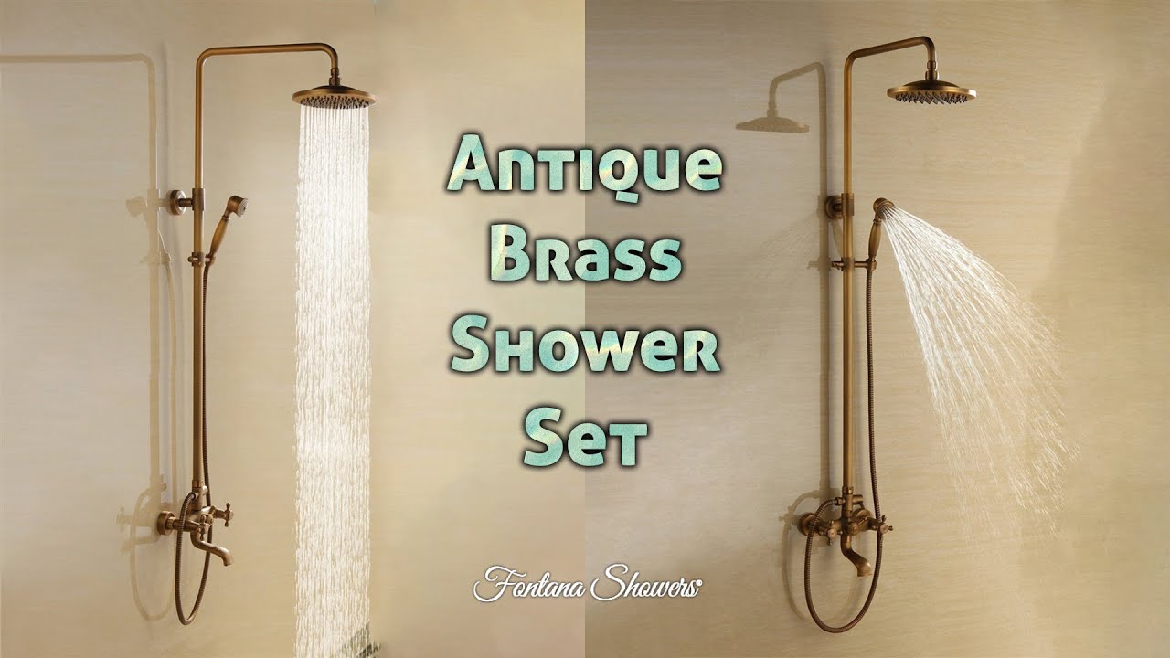Aurélie Antique Brass Wall Mounted Shower Set