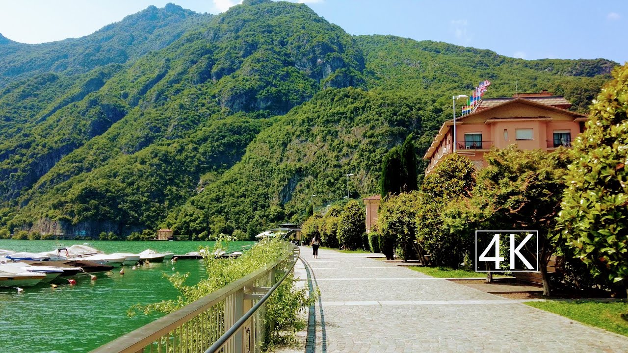 Sailing to Porlezza, Italy from Lugano, Switzerland. 4K.