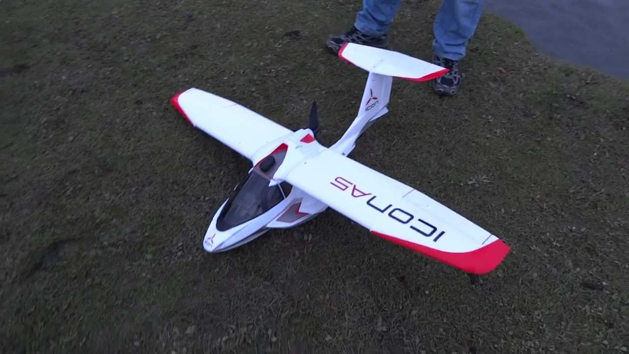 PARKZONE ICON A5 MAIDEN FLIGHT AT ROTHER VALLEY COUNTRY PARK, UK
