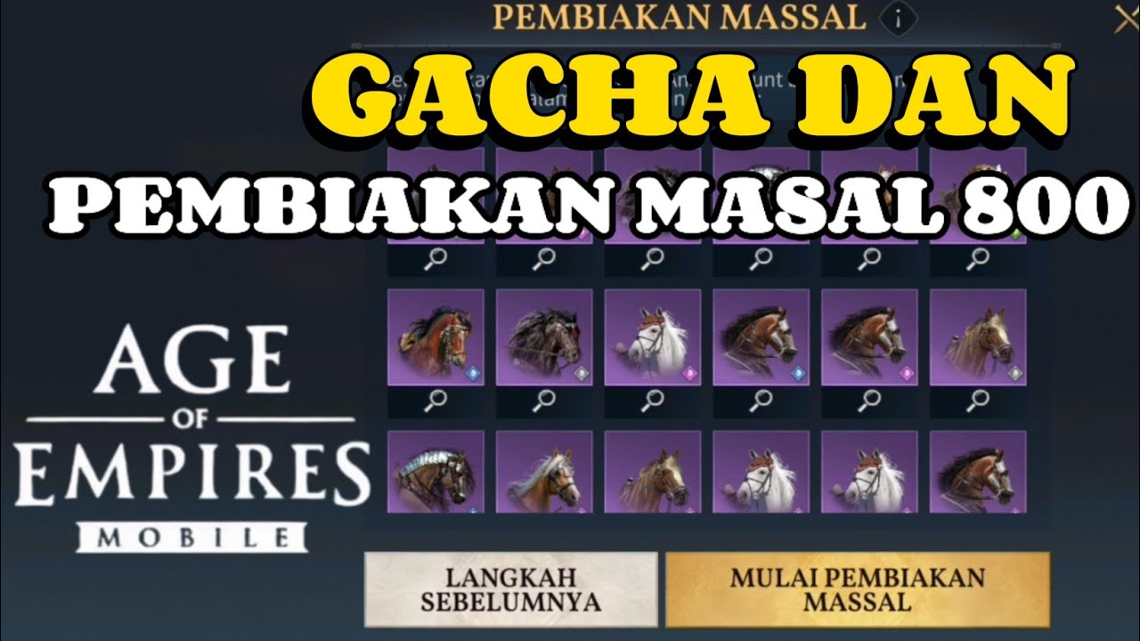 GACHA 800 TIKET KUDA | AGE OF EMPIRES MOBILE
