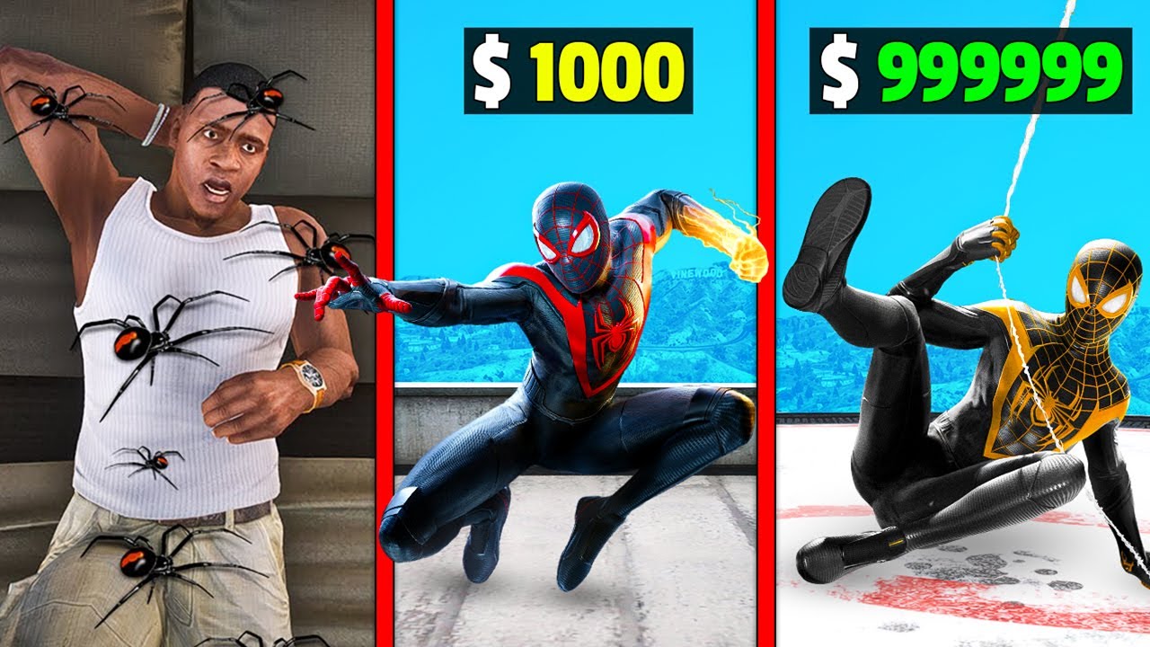 Franklin Upgrading $1 SPIDERMAN to $1,000,000,000 SPIDERMAN in GTA 5