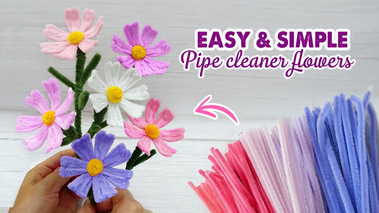 Easy Cosmos Pipe Cleaner Flowers | How to make flowers out of pipe cleaner | Pipe Cleaner Craft