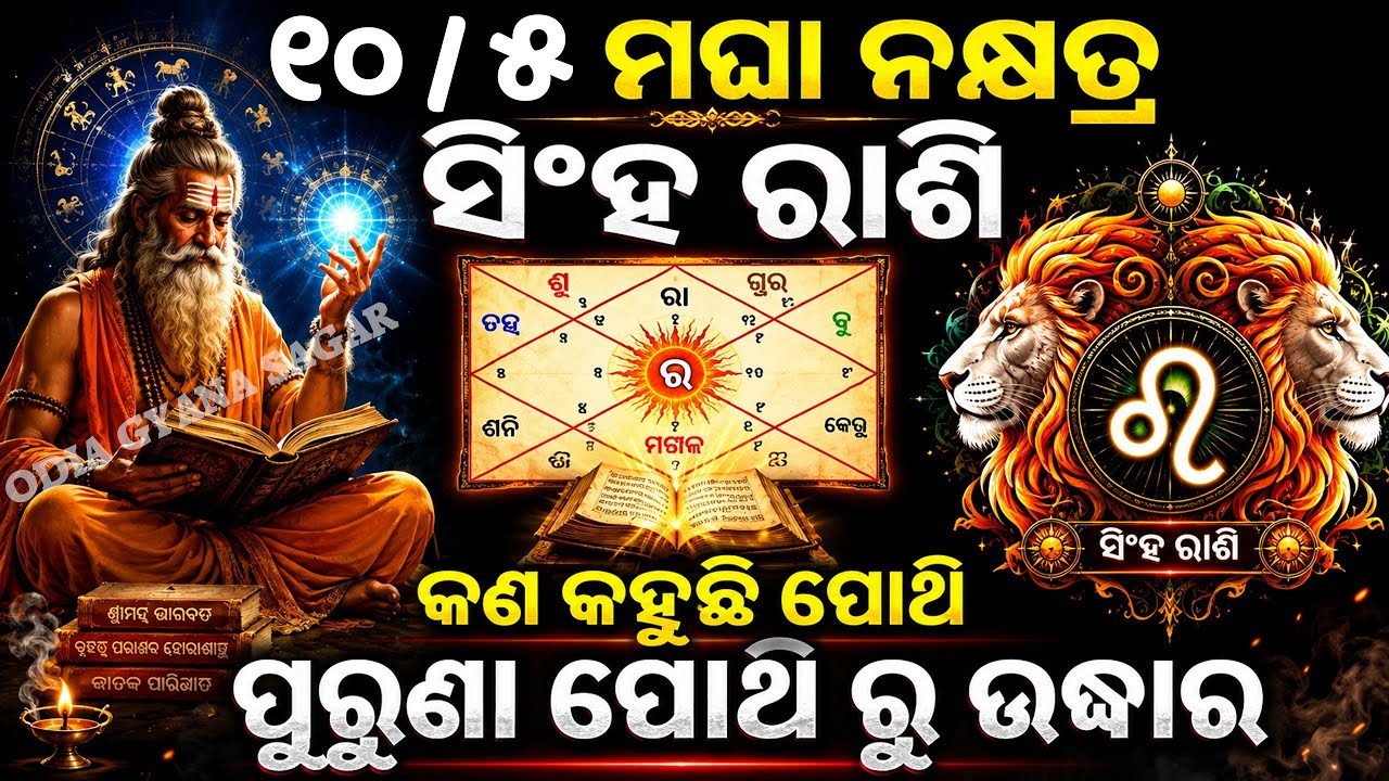ଆପଣଙ୍କର ରାଶି ୧୦/୫ ମଘା ନକ୍ଷତ୍ର ଓ ସିଂହ ରାଶି କି ତେବେଜାଣନ୍ତୁ କଣକହୁଛି ପୋଥି ଆପଣଙ୍କ ବିଷୟରେ /brusha rashi