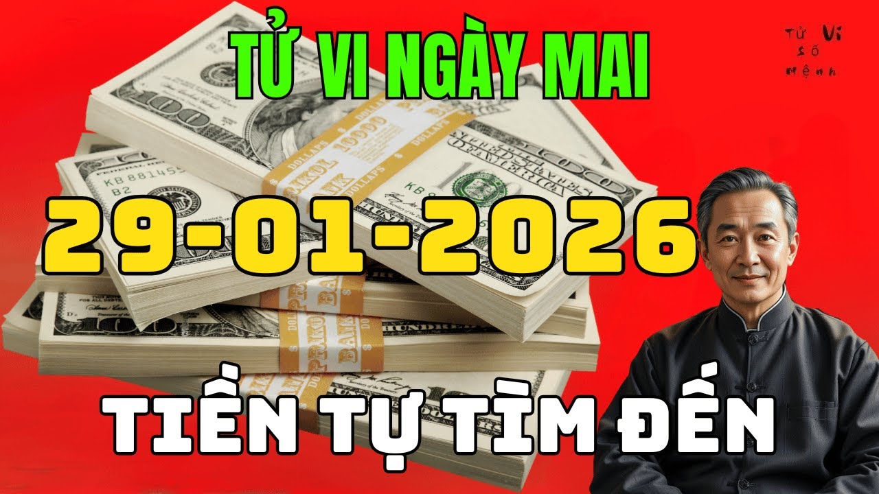 🔮 BẤT NGỜ Tử Vi 29-1-2026: 3 Con Giáp Đổi Vận, Tiền Tự Tìm Đến!