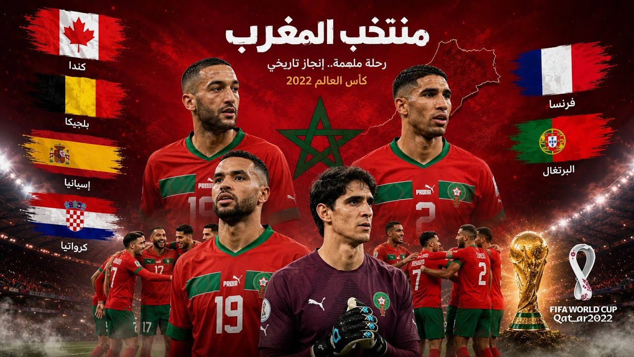 المغرب 🇲🇦 مشوار الاسود التاريخي فى كأس العالم 2022 🏆 جميع الاهداف كاملة ~ تعليق عربي 🎙️ HD