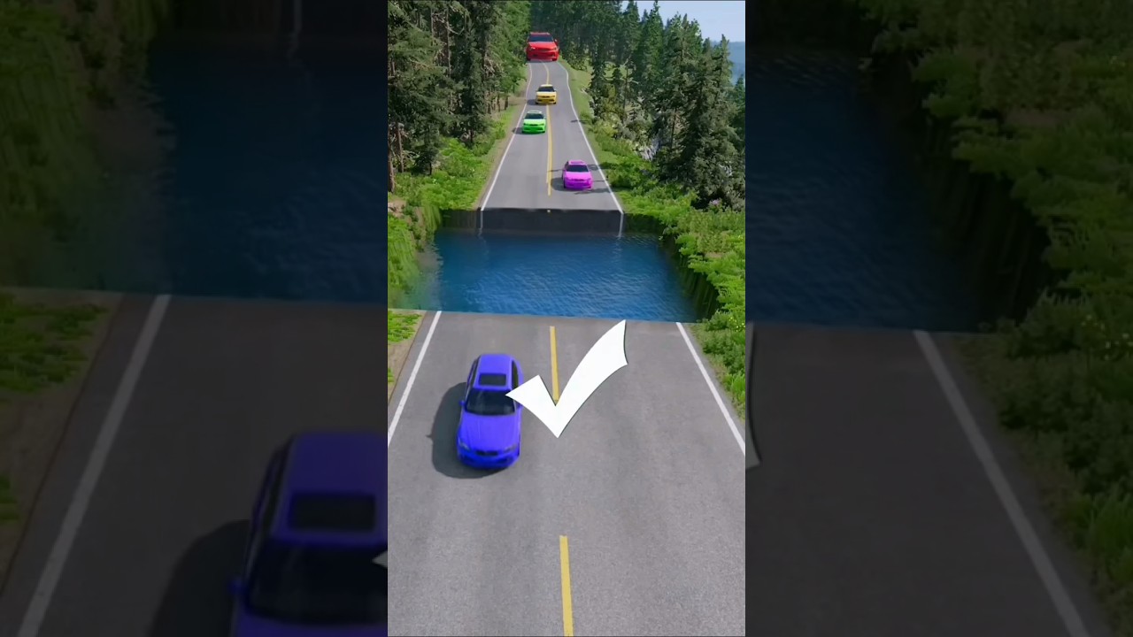 Small To Giant Cars vs Massive Water Pit |#carsvswaterpit #beamngdrive