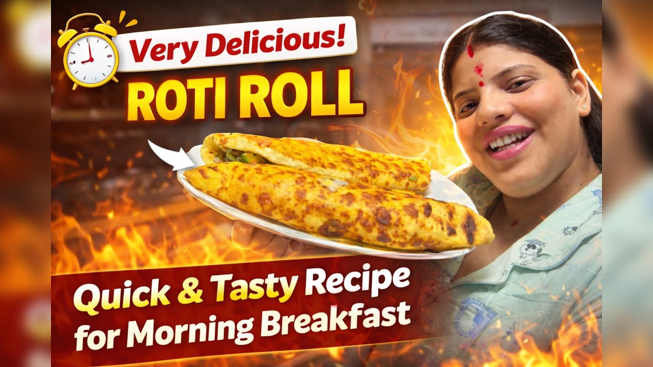 “5-Minute Roti Roll:The Quick & Delicious Breakfast Hack”? It’s punchy&tasty outcome!