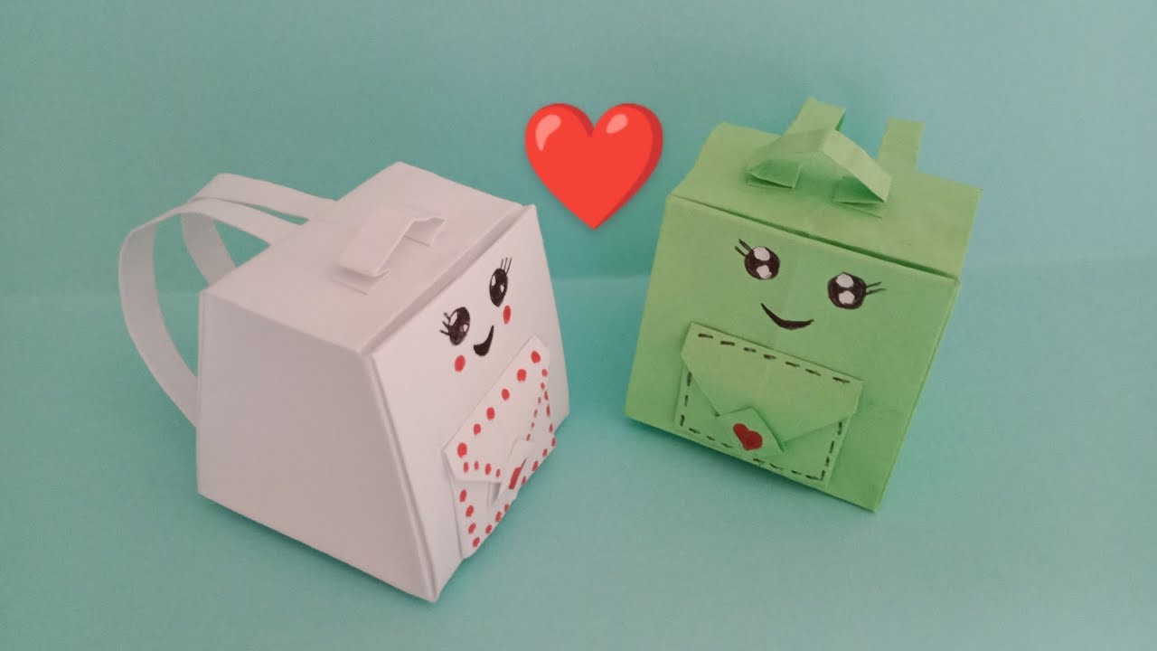 صنع حقيبة مدرسية من الورق | how to make a paper school bag | fabriquer un cartable en papier origami
