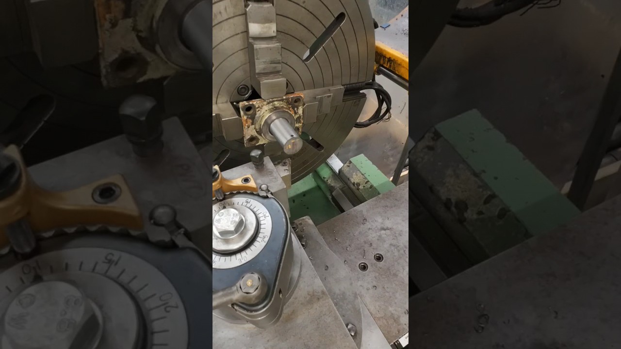 repair of old worn shaft on Cazeneuve HB725 #machine #machinist #chips #machineshop #asmr #cazeneuve