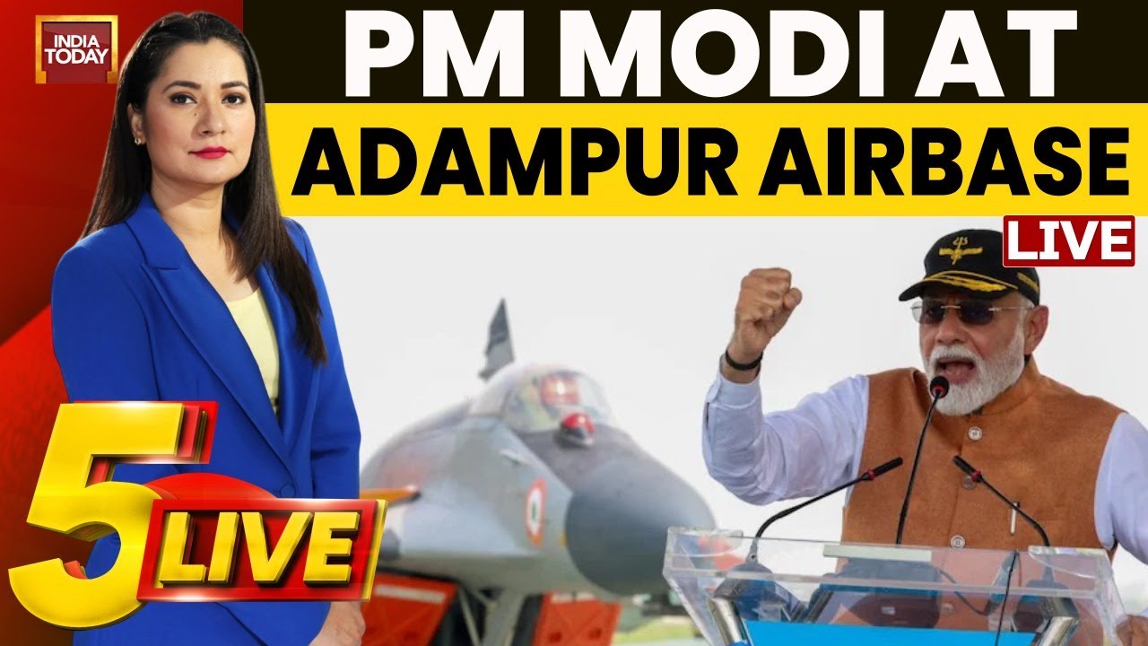 LIVE: PM Modi's Clear Message To Pakistan From Adampur Airbase | 5Live With Pooja Shali | India-Pak