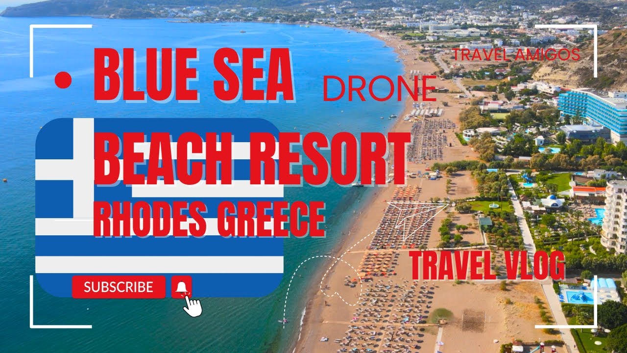 Hotel Blue Sea Beach drone Rhodes Greece 4K