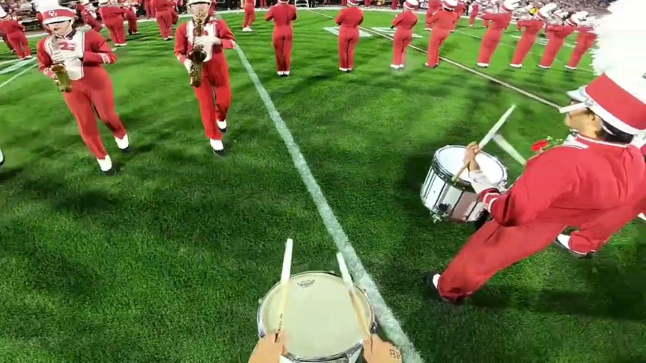 Pride of Oklahoma Drumline Flub Headcam - OU/Alabama Pregame 2024 | Damian Hernandez