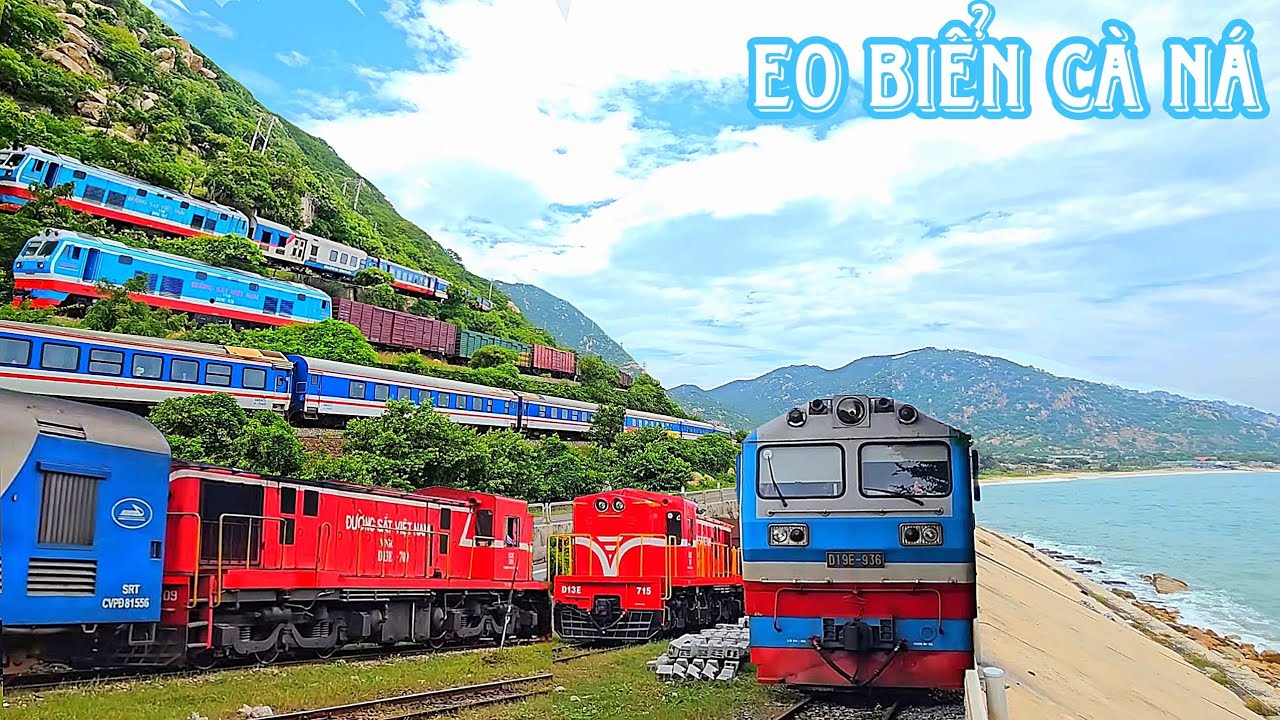 Tổng Hợp Những Chuyến Tàu Hỏa Chở Khách Và Hàng Chạy Qua Khung Cảnh Đẹp Ở Eo Biển Cà Ná, Ga Cà Ná 👇🏻