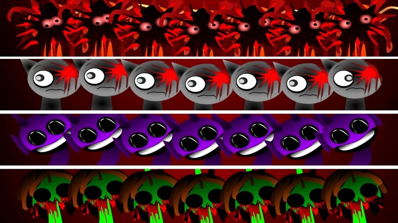 Incredibox Sprunki Phase 3 Oren, Gray, Durple Purple Vineria All Character Same Version