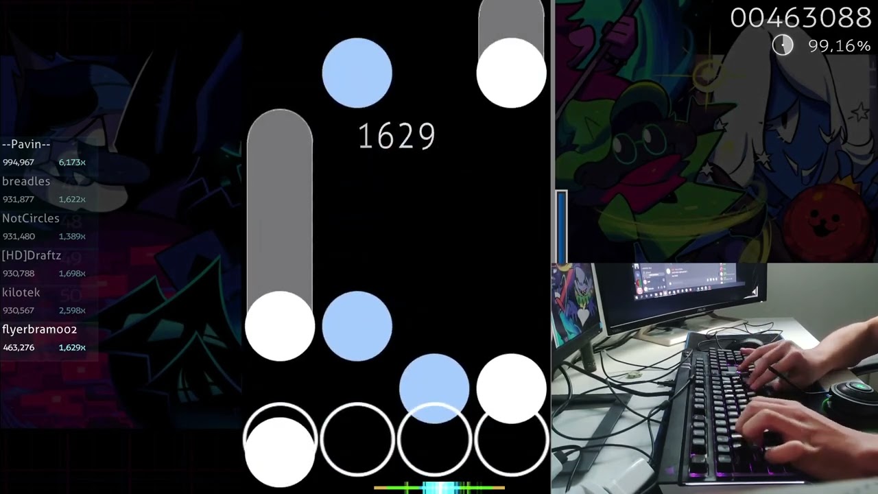 (osu mania) Toby Fox -  Rude Buster (camellia remix) 5.94* 98.56% S rank