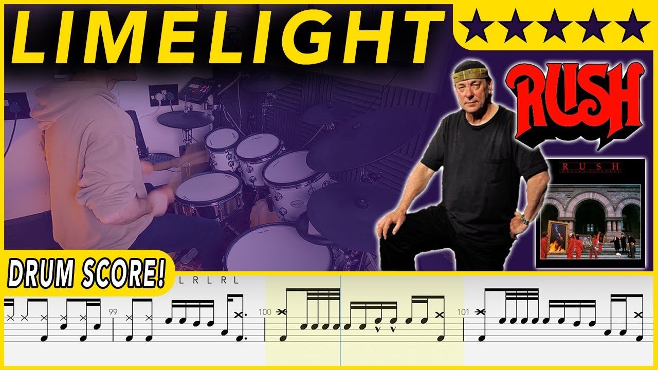 Limelight - Rush | DRUM SCORE Sheet Music | #636 DRUMSCRIBE