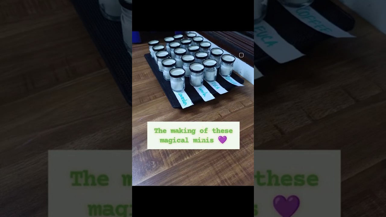 Process of making our clean burning mini soy wax candles #candlemaking #soycandle #handmade