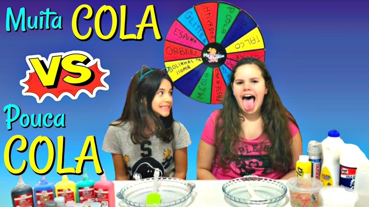 DESAFIO DA ROLETA MISTERIOSA DE SLIME COM MUITA COLA VS POUCA COLA (Mystery Wheel Of Slime)