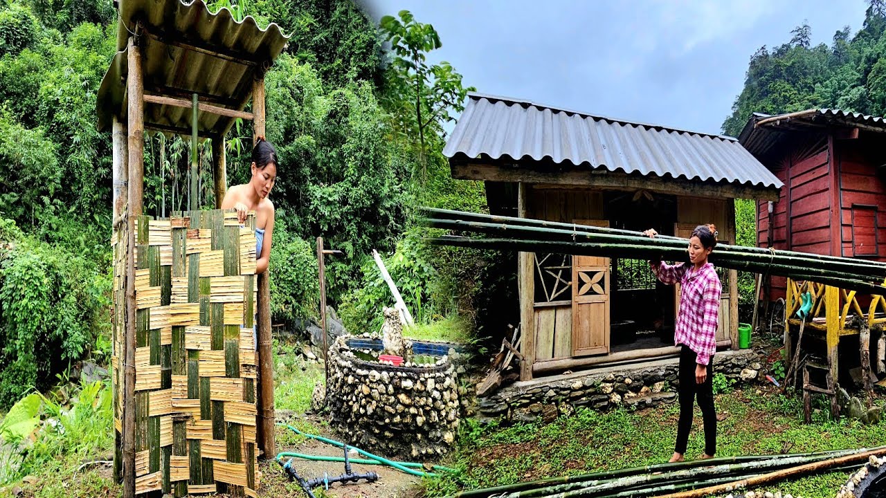 CEO left the city for the forest: Renovated the old house, and built a bamboo bathroom.