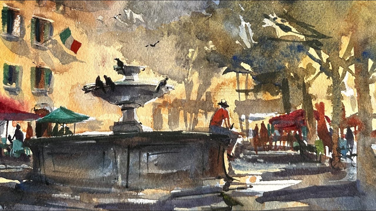 Sunday at Santo Spirito:  a paintalong in watercolour with Pamme Turner