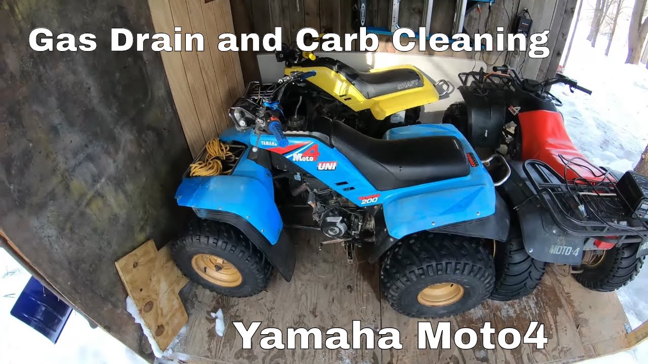 Очистка карбюратора и слива бензина для квадроцикла Yamaha Moto4 YFM200DX 1986 года