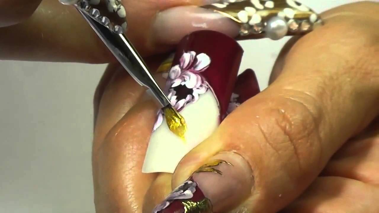 Рисуем пион кистью First Gel Z4