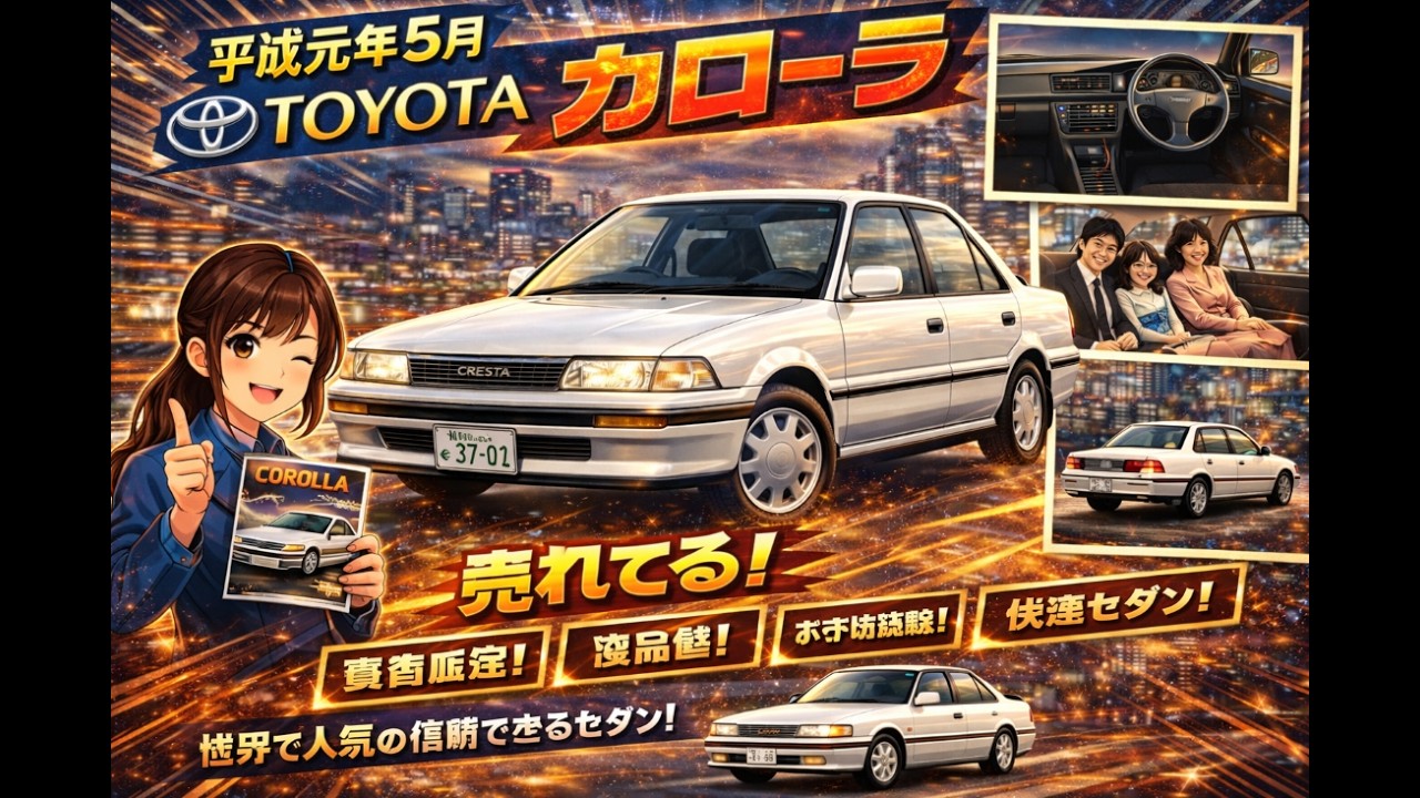カタログ紹介動画　平成元年5月カローラセダン toyota corolla