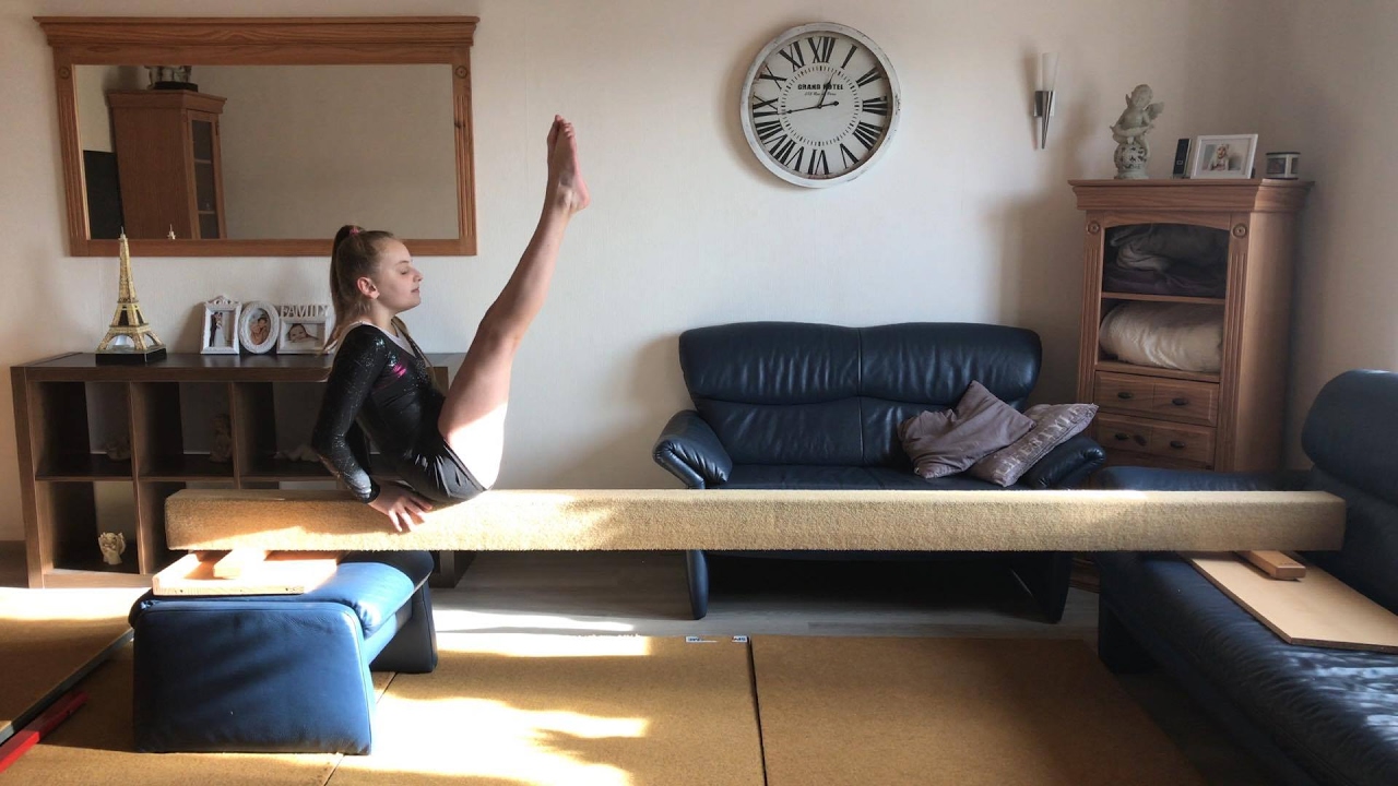 Turnen für Anfänger Balken Übung P4 beam gymnastic Standwaage 💗Haley's Turnwelt 💗