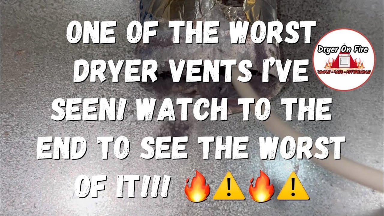 🔥This is one of the worst dryer vents I’ve ever seen- watch to the end to see the worst of it🔥￼