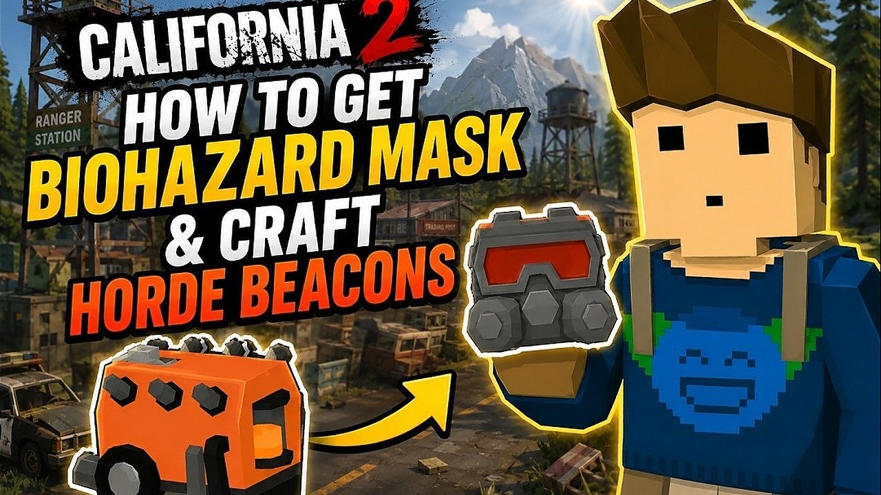 How To Get The Biohazard Mask & Craft Horde Beacons | Unturned California 2 Guide