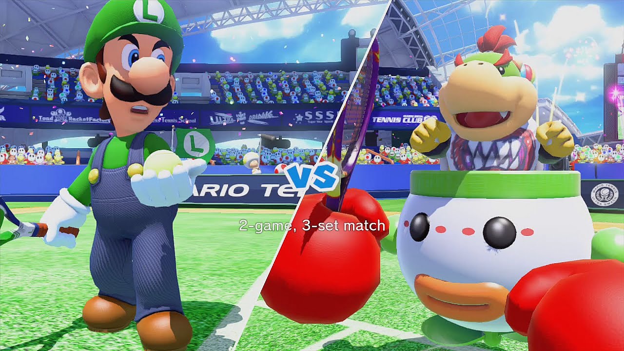 Luigi Daisy Vs. Bowser Jr. Wario - Mario Tennis: Ultra Smash | Hardest Difficulty