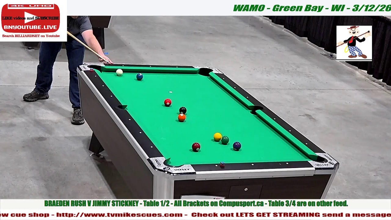 WAMO STATE - 8 Ball Singles all Day -  Green Bay Wi - 3/12/26