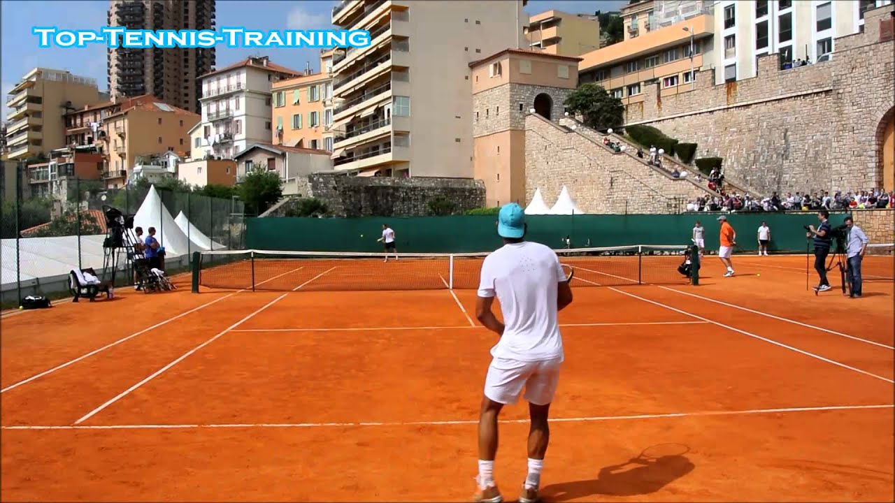 Nadal vs Ferrer Training Match 2014-COURT LEVEL VIEW