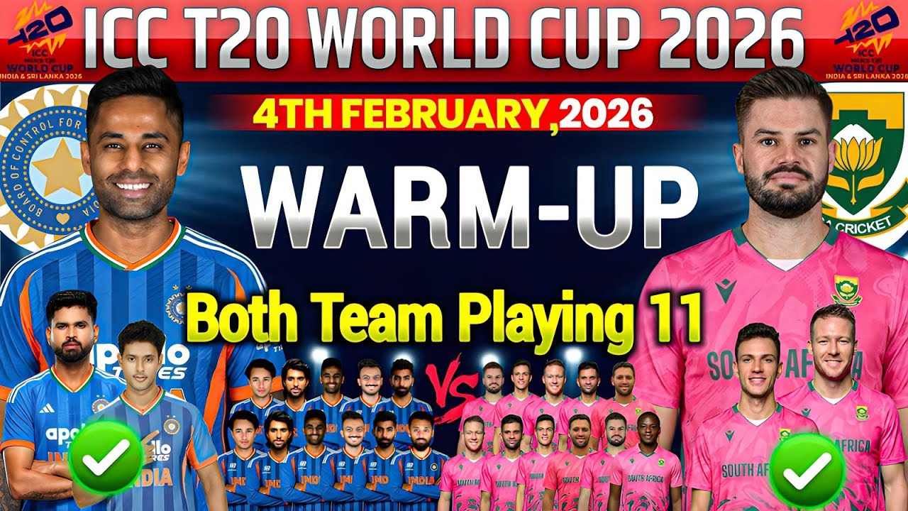 ICC MEN'S CRICKET WORLD CUP 2026|India Vs South Africa Warm-Up Match Confirm Final Playing11 2026