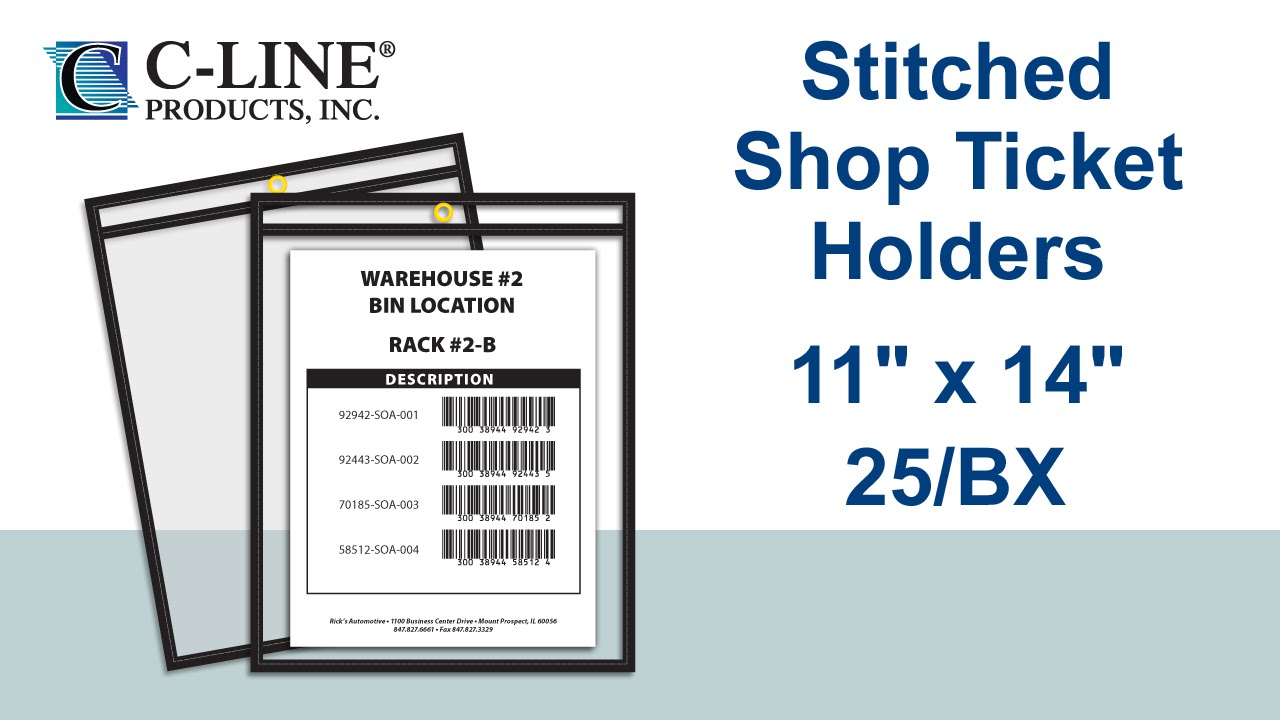 Shop Ticket Holders, Stitched, 11 x 14 - C-Line Products - 46114