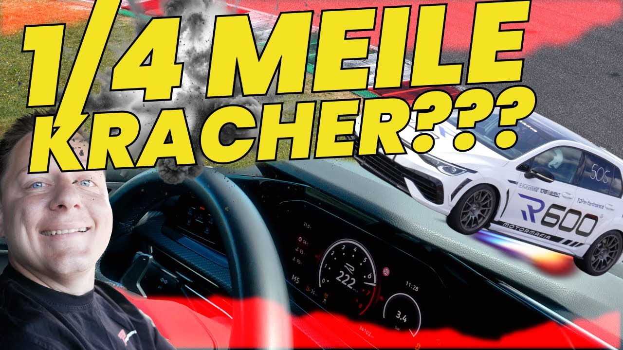 Laut | Schnell | mit dem VW Golf 8 R600 | auf der viertel Meile | 2.0 TSI am LIMIT