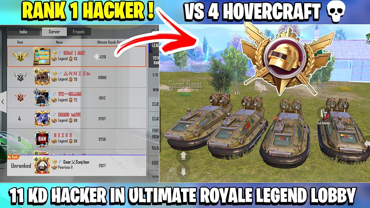 😱11 KD in Ultimate Royale 🇮🇳RANK 1 HACKER IN LOBBY