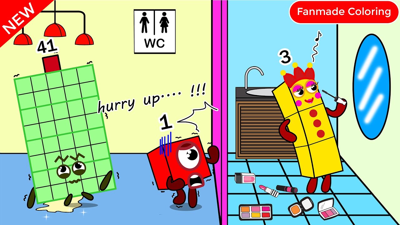 NB 3, Hurry Up !!! Numberblocks Fanmade Coloring Story