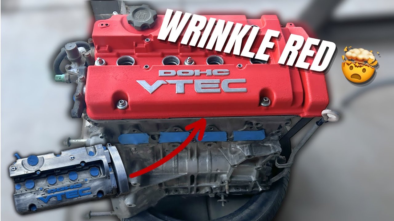 How To Wrinkle Paint Your Valve Cover | Honda H22 Valve Cover Red