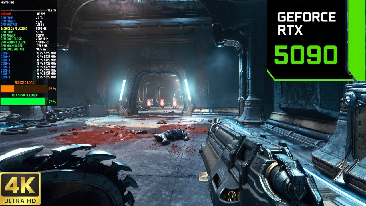 DOOM The Dark Ages - RTX 5090 4K DLSS + Frame Gen, Maximum Settings