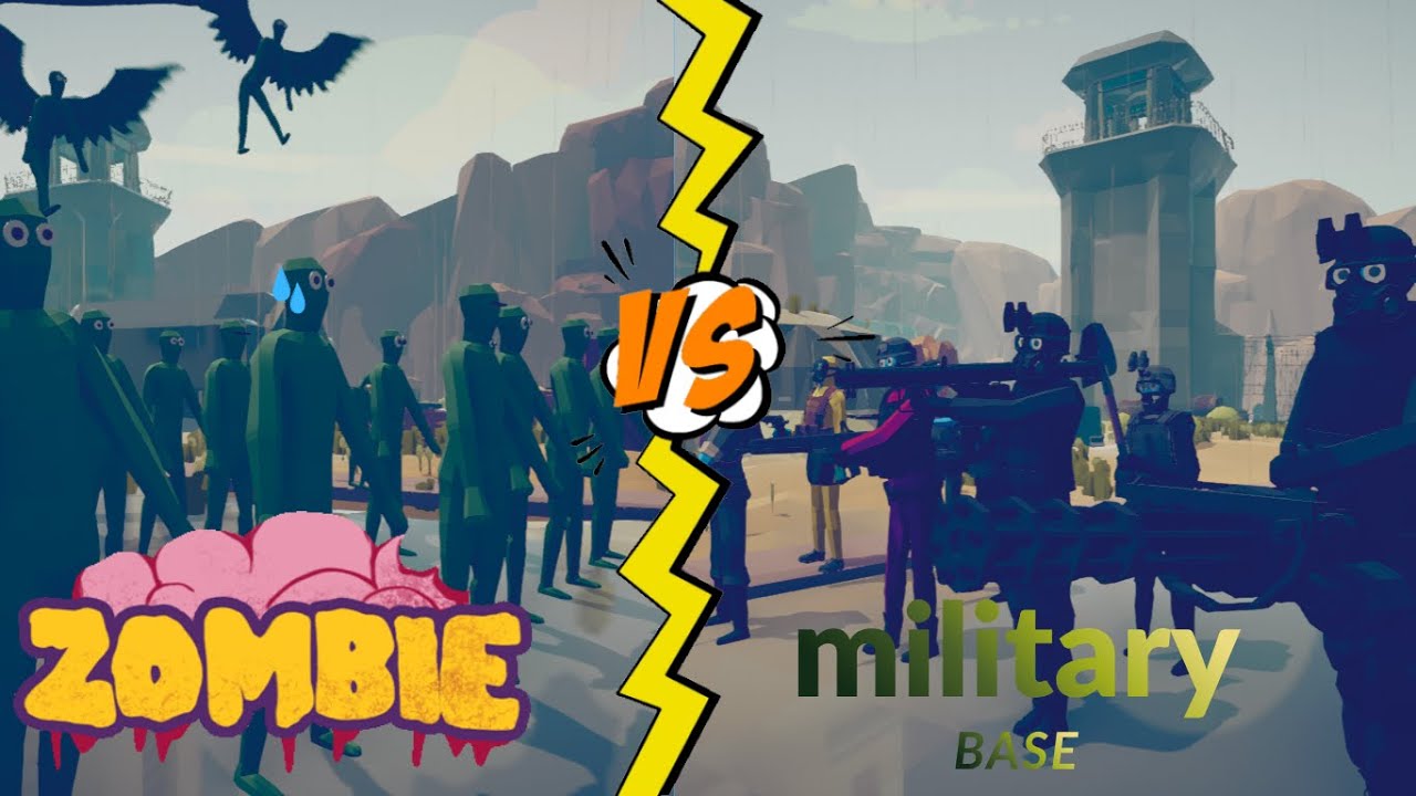 ZOMBIES VS MILITARY BASE TABS totally accurate battle simulator