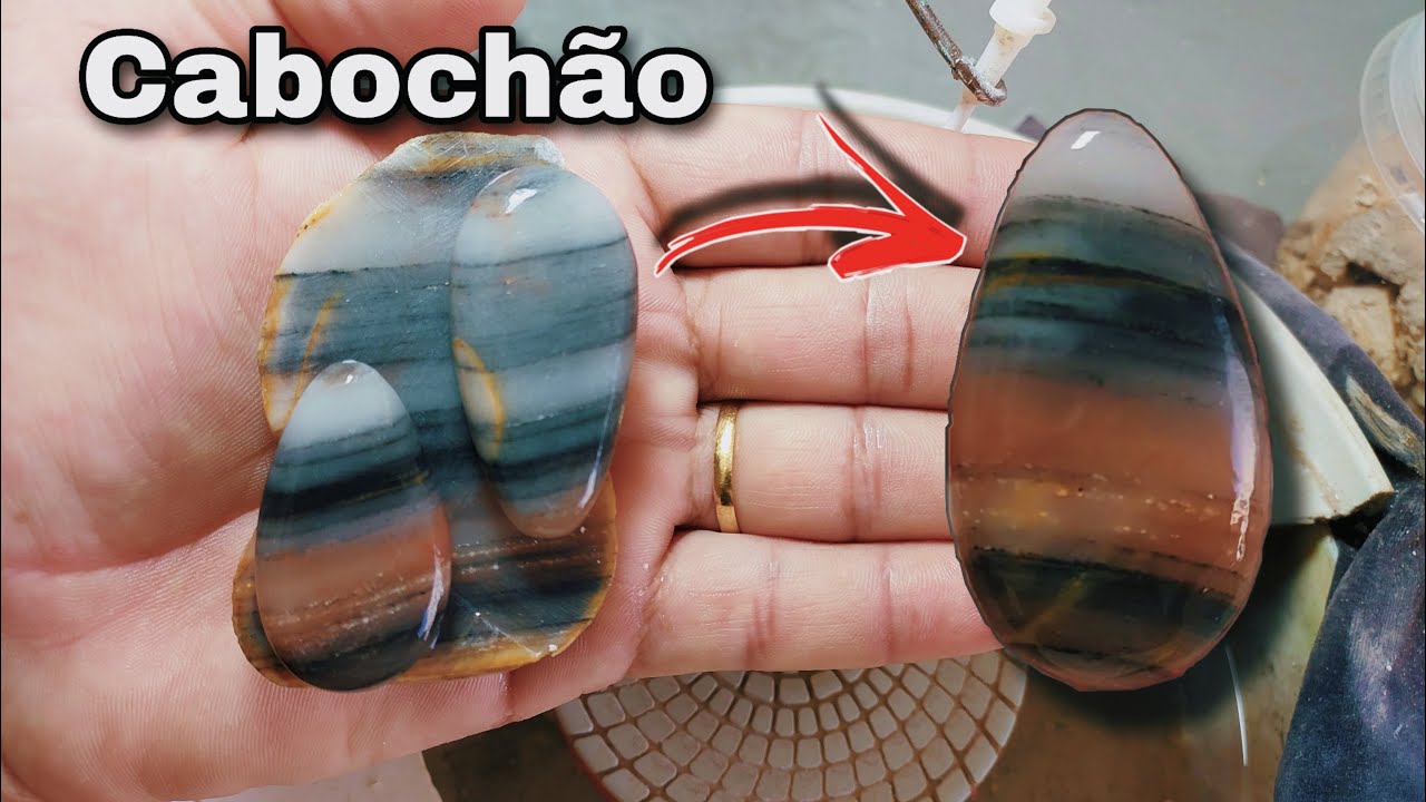 Cabochão incrível lapidação com lixar diamantada