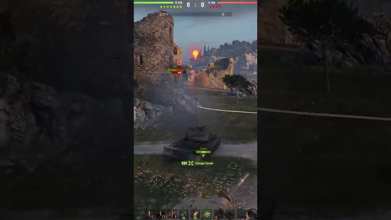 WOT - 56TP shoots HE Missile to Bat.-Ch&acirc;tillon Bourrasque in Mines (Onslaught Light)