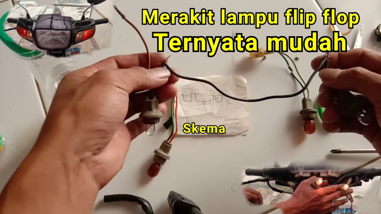 Cara mudah merangkai lampu flip flop dengan benar || cara membuat lampu flipflop