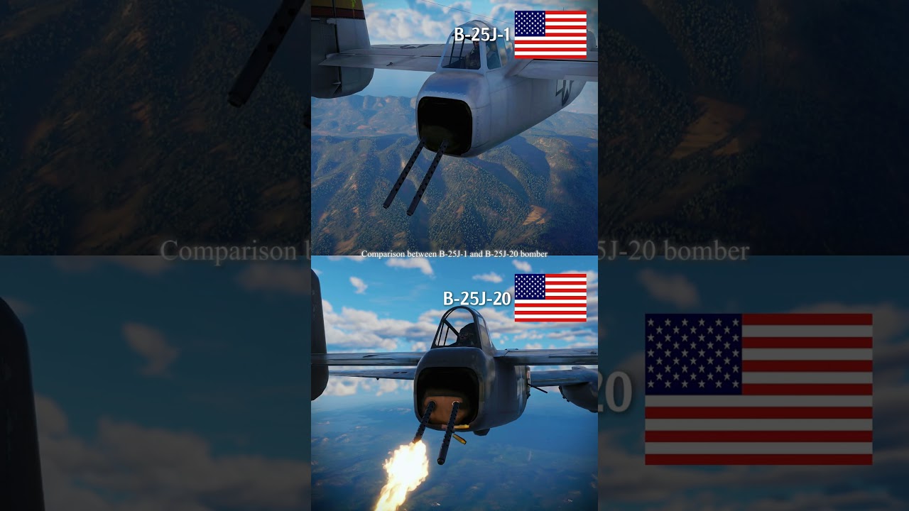 U.S.A B-25J-1 vs U.S.S B-25J-20 Tail Machine Gun Comparison 