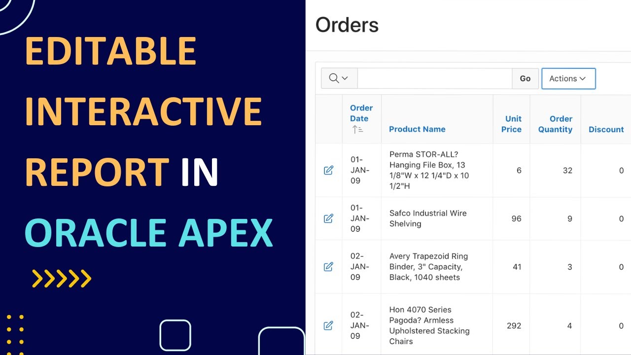 Oracle APEX Editable Interactive Report Tutorial