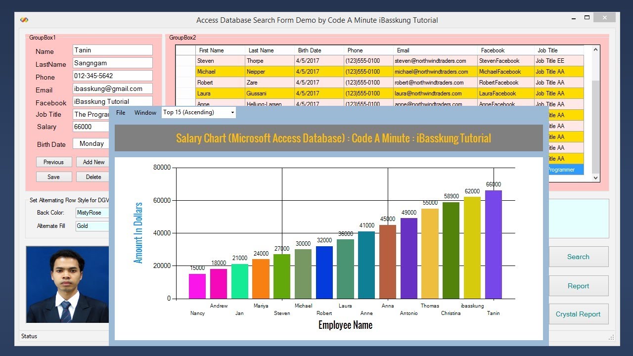 VB.NET Tutorial : How to Link Chart / Graph with Access Database