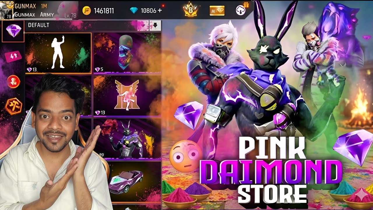 How To Get Pink Diamond Bundle😱 | Free Fire Holi Event😱 | Free Fire New Event