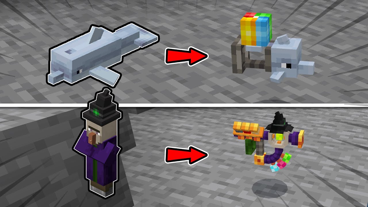 Minecraft：當所有生物都可以被製作成武器(EP2)！村民可以被做成槍？【小包小包】